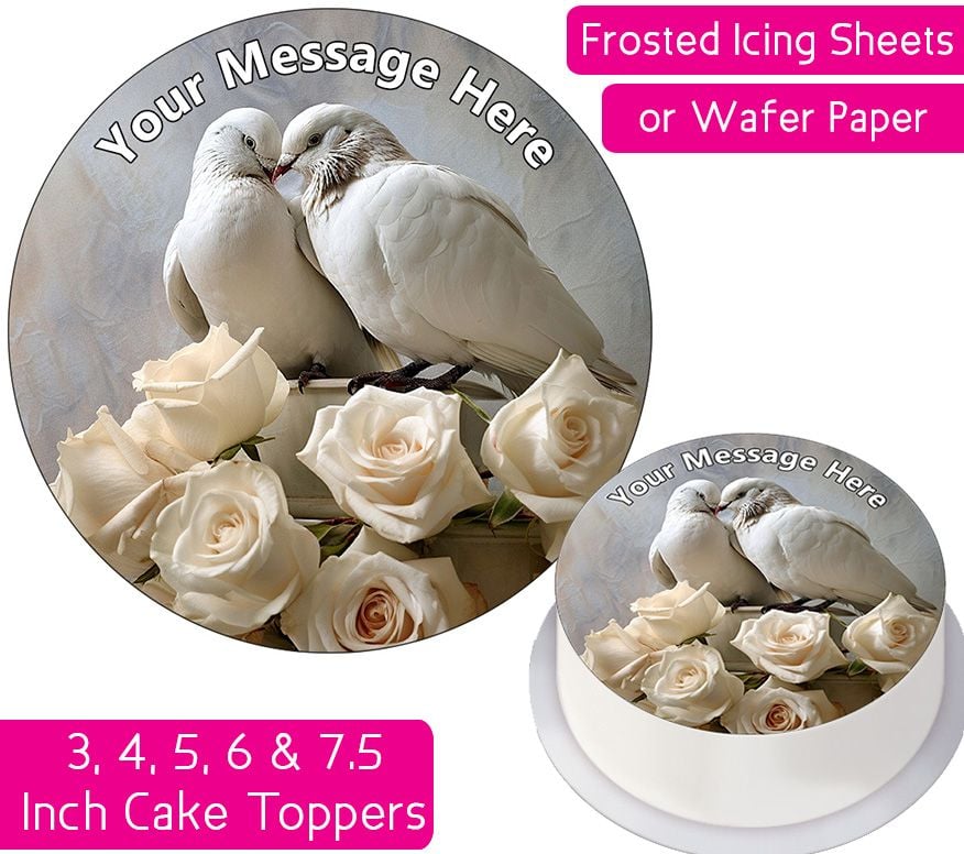 White Doves Personalised Cake Topper