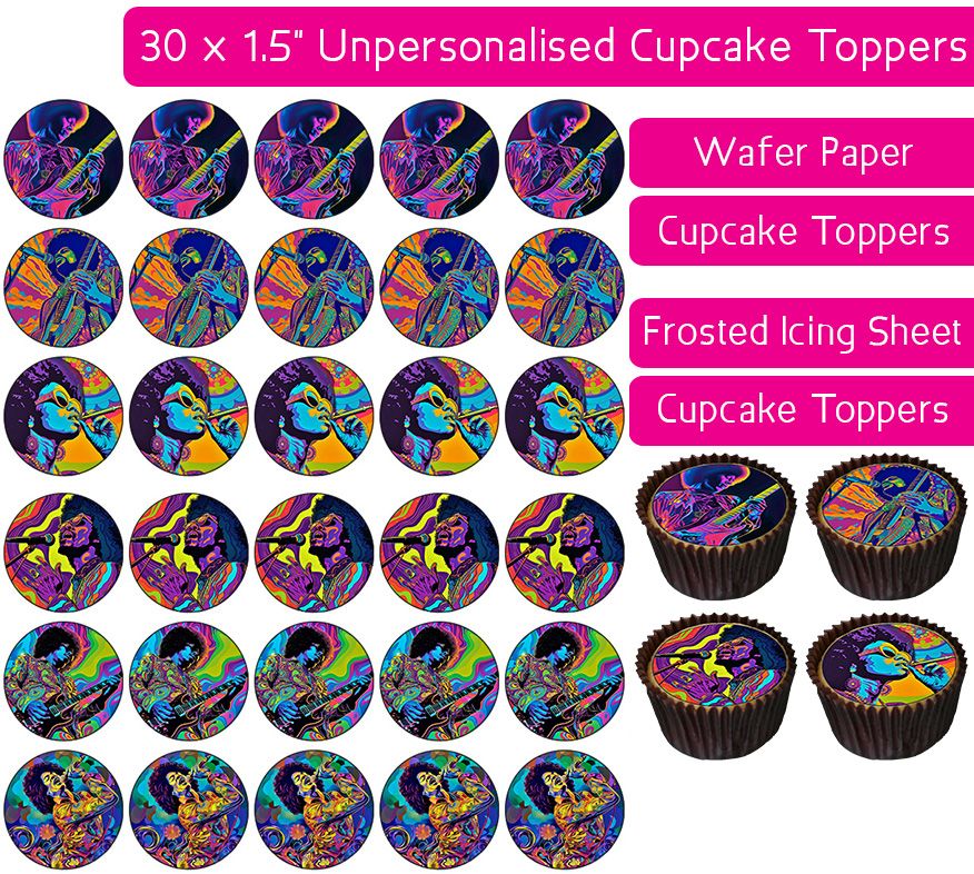 Groovy - 30 Cupcake Toppers