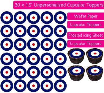 Royal Air Force Roundel - 30 Cupcake Toppers