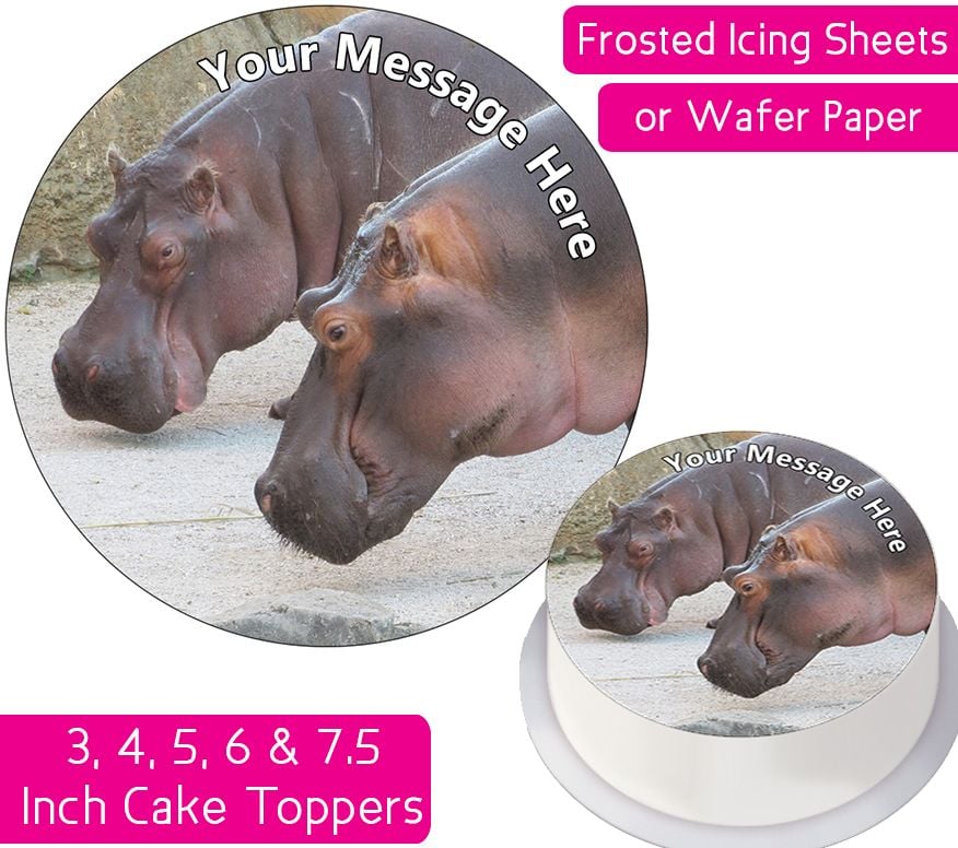 Hippo Couple Personalised Cake Topper