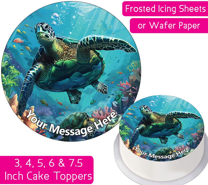 Sea Turtles - 30 Cupcake Toppers