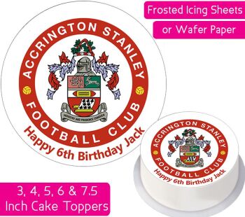 Accrington Stanley Football Personalised Cake Topper