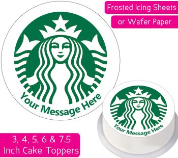 Starbucks Logo Personalised Cake Topper