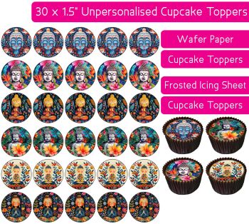 Buddha  - 30 Cupcake Toppers