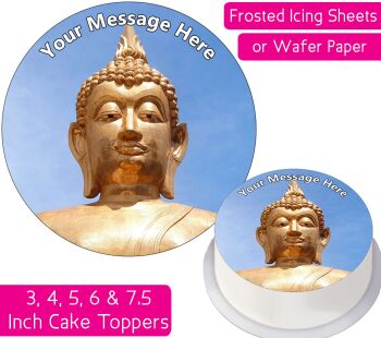 Gold Buddha Statue Personalised Cake Topper