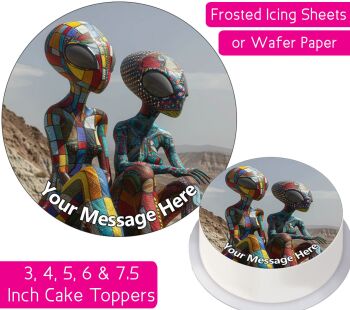 Desert Aliens Personalised Cake Topper