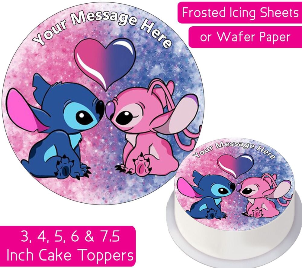 Stitch and Angel Personalised Cake Topper