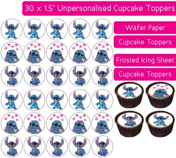 Stitch - 30 Cupcake Toppers