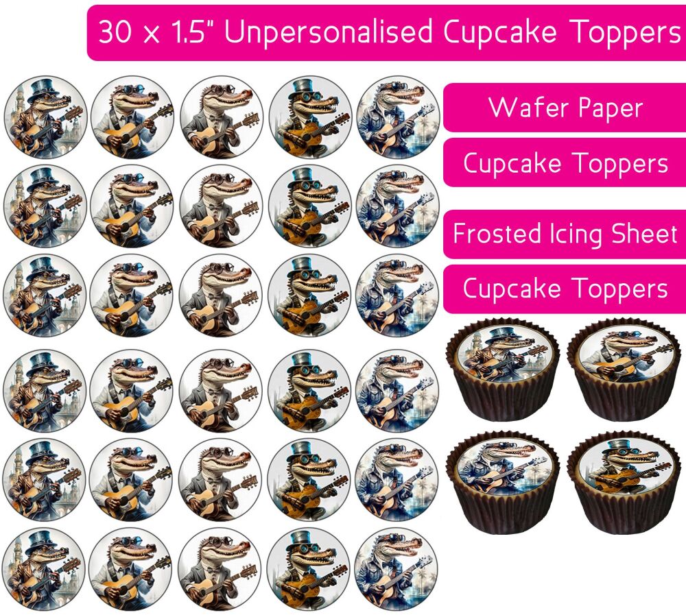 Guitar Croc - 30 Cupcake Toppers