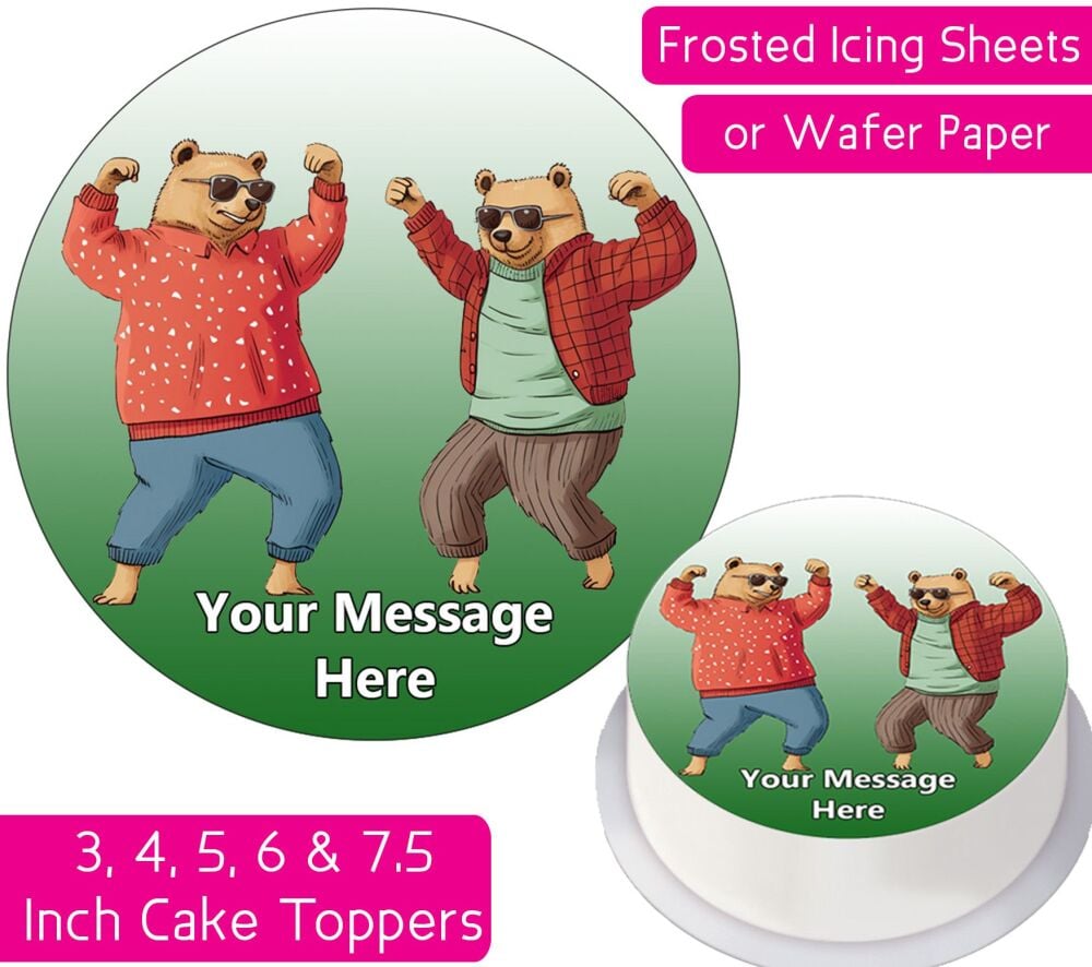 Dancing Bears Personalised Cake Topper