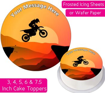 Motorcycle Mountain Jump Personalised Cake Topper