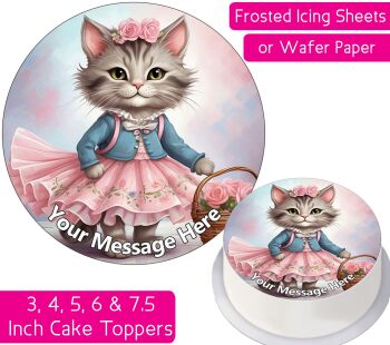 Pink Kitten Personalised Cake Topper