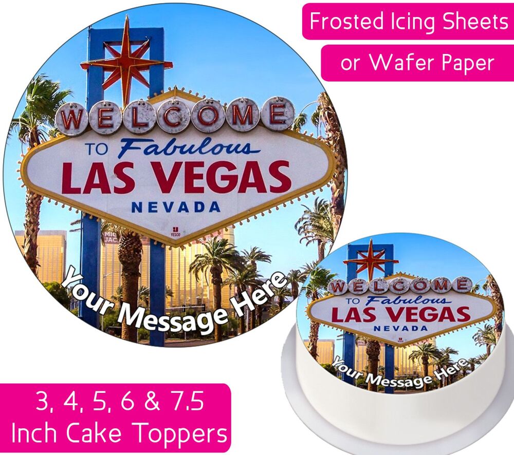 Las Vegas Sign Personalised Cake Topper