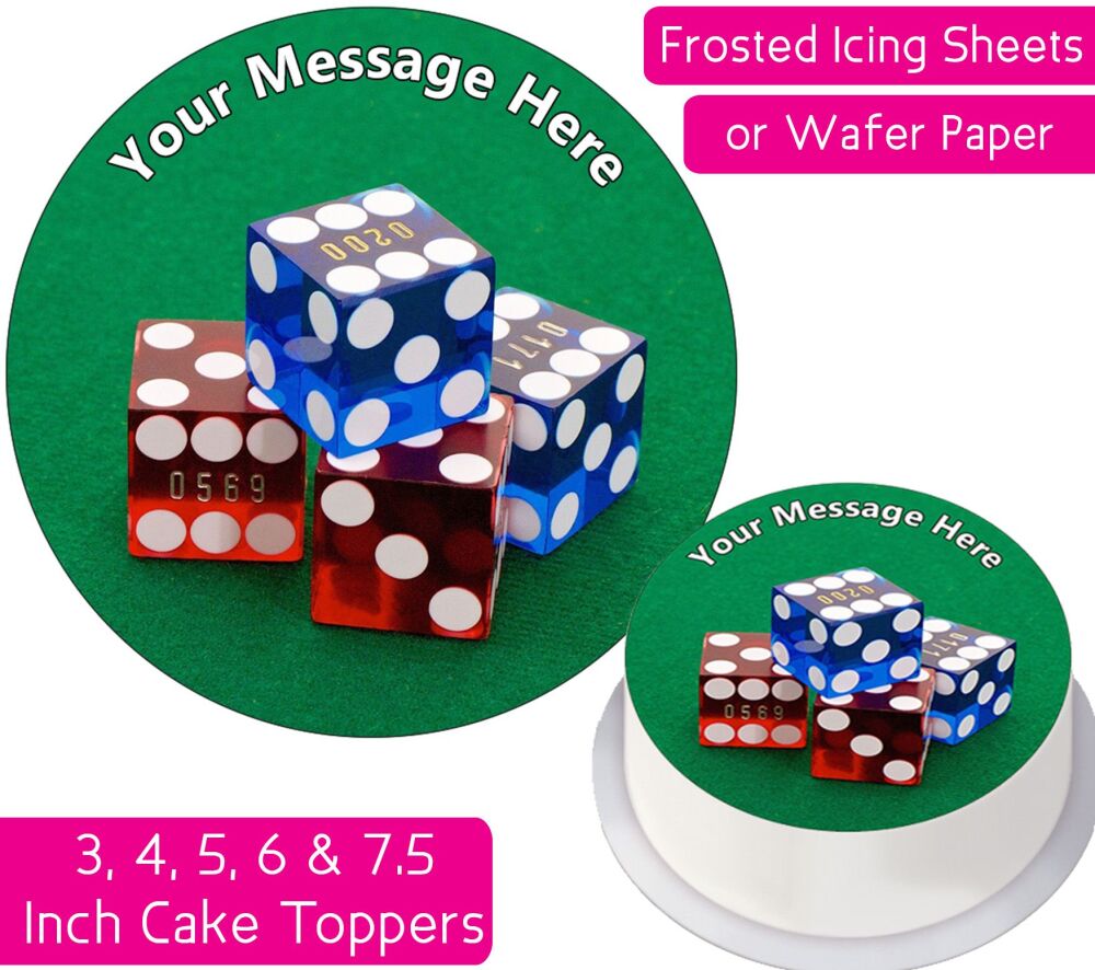 Gambling Dice Personalised Cake Topper