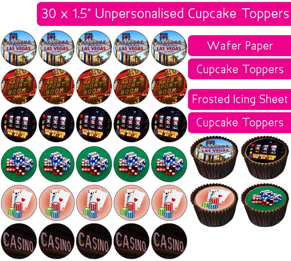 Las Vegas - 30 Cupcake Toppers