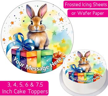 Birthday Bunny Personalised Cake Topper