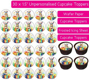 Birthday Bunny - 30 Cupcake Toppers