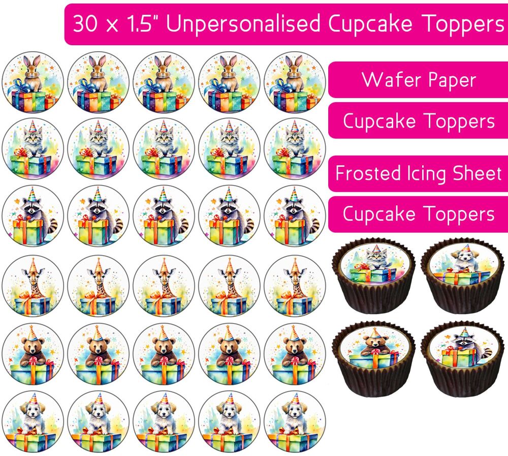 Birthday Animals - 30 Cupcake Toppers