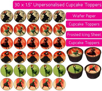 Vintage Dancers - 30 Cupcake Toppers