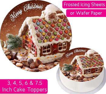 Christmas Gingerbread House Personalised Cake Topper