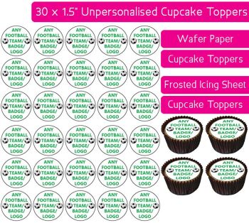 Any Football Team - 30 Cupcake Toppers