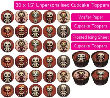 Voodoo Dolls - 30 Cupcake Toppers