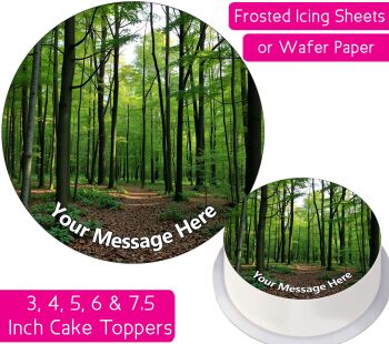 Woodland Forest Trees Personalised Cake Topper
