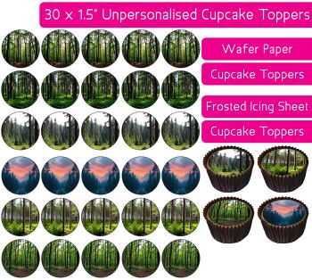 Woodland Forest - 30 Cupcake Toppers