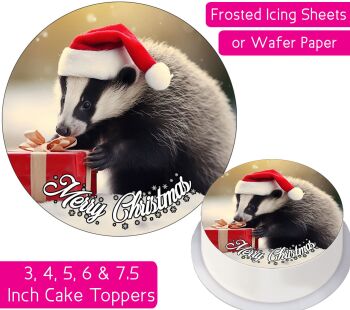 Christmas Badger Personalised Cake Topper