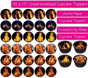 Bonfire - 30 Cupcake Toppers