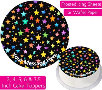 Rainbow Stars Personalised Cake Topper