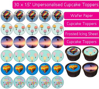 Hot Air Balloon - 30 Cupcake Toppers