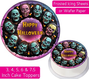 Halloween Zombie Wreath Personalised Cake Topper