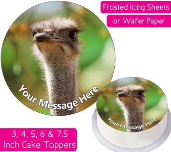 Ostrich Head Personalised Cake Topper