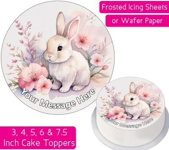 Baby Rabbit Cartoon Personalised Cake Topper