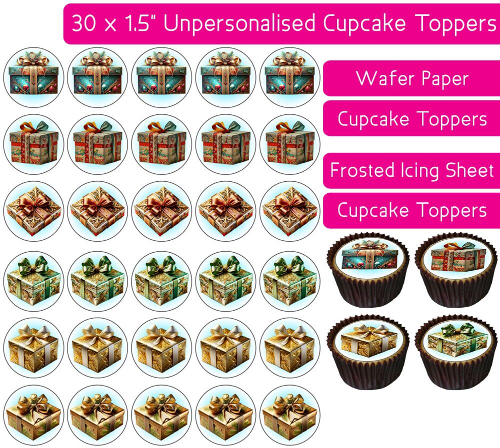 Christmas Gift - 30 Cupcake Toppers