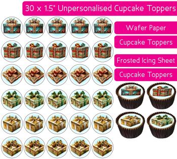 Christmas Gift - 30 Cupcake Toppers