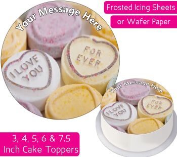 Love Hearts Personalised Cake Topper