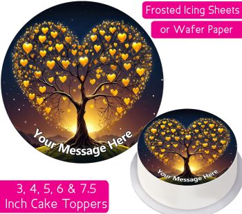 Heart Tree Personalised Cake Topper
