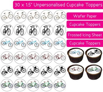 Bicycle - 30 Cupcake Toppers