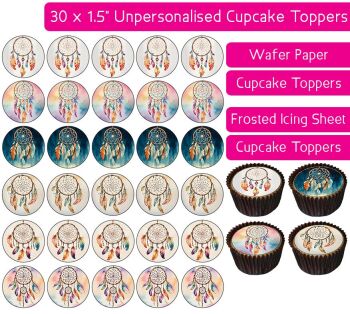 Dream Catchers - 30 Cupcake Toppers