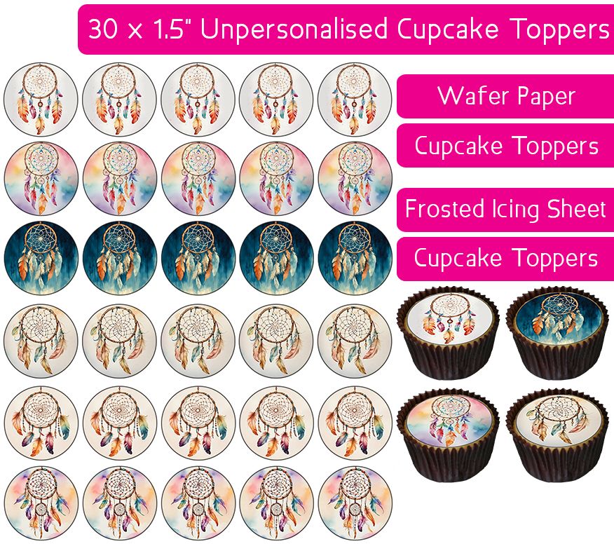 Dream Catchers - 30 Cupcake Toppers