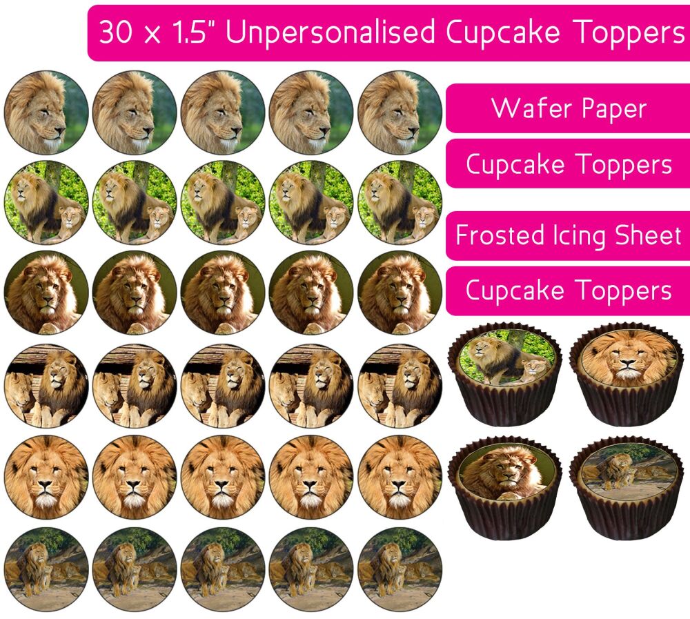 Lion - 30 Cupcake Toppers