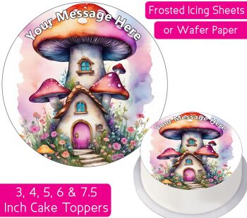 Mushroom House Personalised Cake Topper