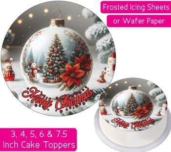 Christmas Winter Bauble Personalised Cake Topper