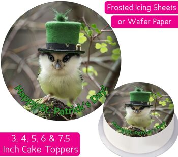 St Patrick's Day Bird Personalised Cake Topper