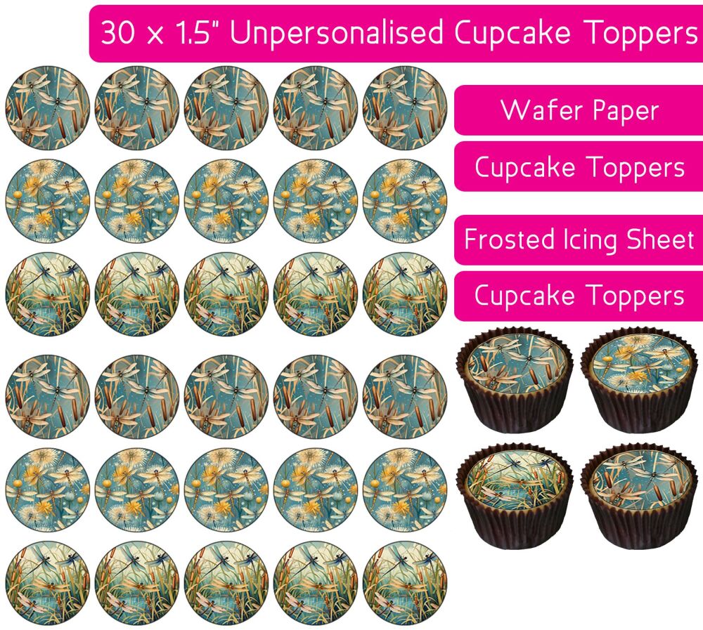 Dragonfly Group - 30 Cupcake Toppers