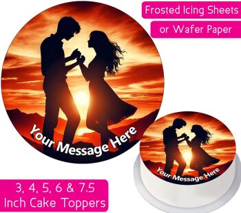Sunset Couple Personalised Cake Topper