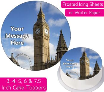 London Big Ben Clock Personalised Cake Topper