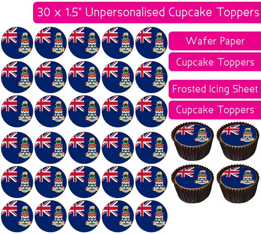 Cayman Islands Flag - 30 Cupcake Toppers